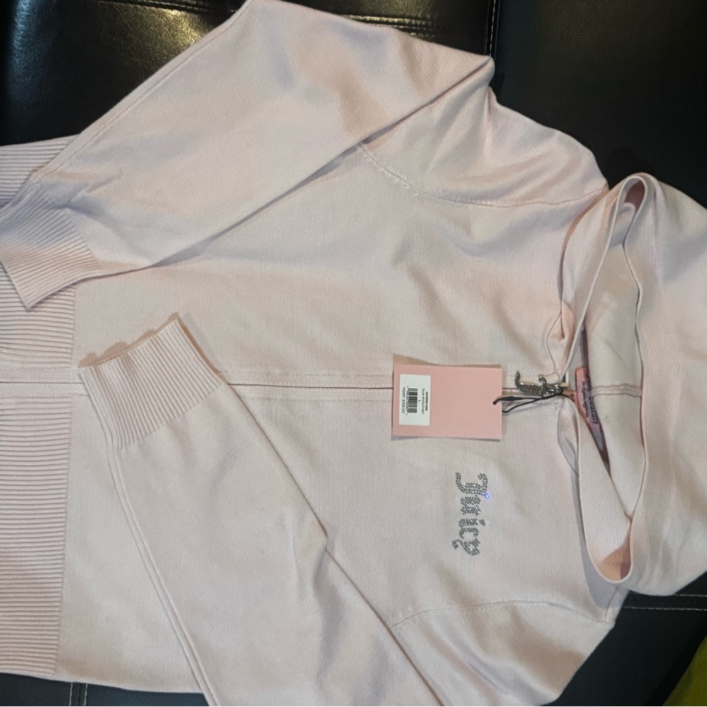 Juicy Couture Pink Track Pants & Hoodie Set knitted pale pink nwt - Picture 3 of 5
